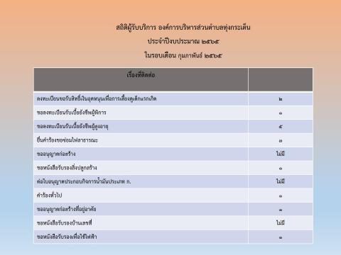 สถิติผู้รับบริการ ๖๕