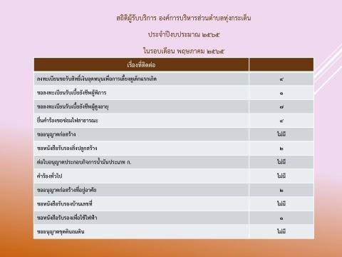 สถิติผู้รับบริการ ๖๕