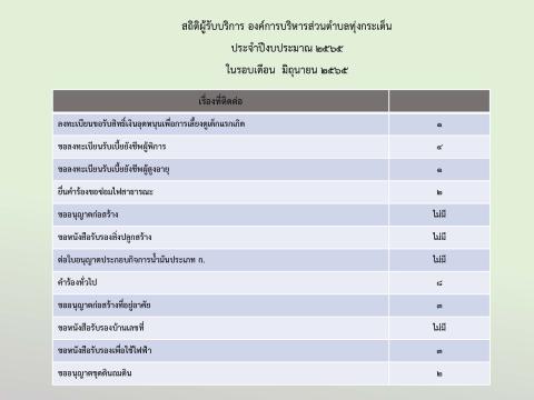 สถิติผู้รับบริการ ๖๕